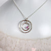 Caldera Eclissi Doppia Pink Sapphire Silve Pendant Necklace