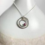 Caldera Eclissi Doppia Pink Topaz Silver Pendant Necklace