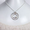 Caldera Eclissi Doppia White Sapphire Silve Pendant Necklace