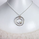 Caldera Eclissi Doppia White Sapphire Silve Pendant Necklace