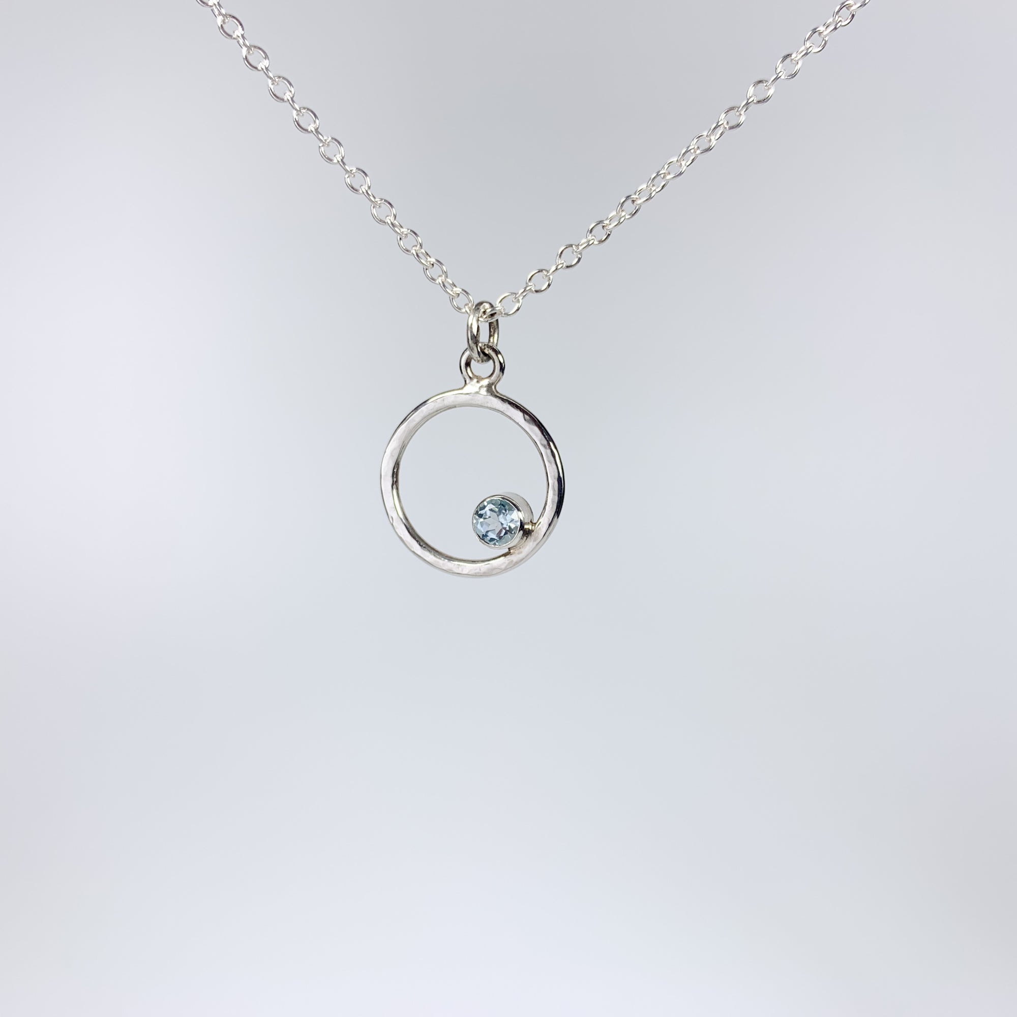 Caldera Eclissi Sky Blue Topaz Silver Pendant Necklace