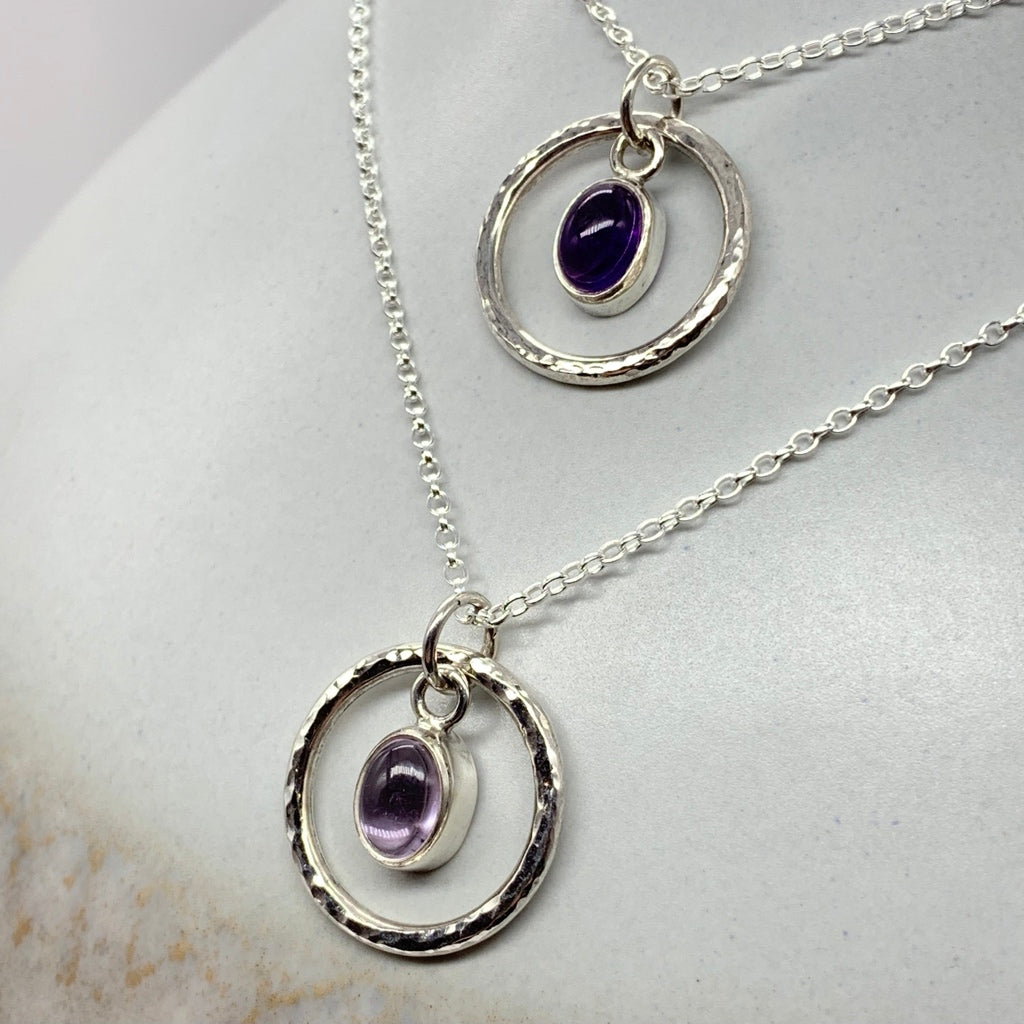 Caldera Iris Deep Purple and Light Purple Amethyst Pendant Necklaces