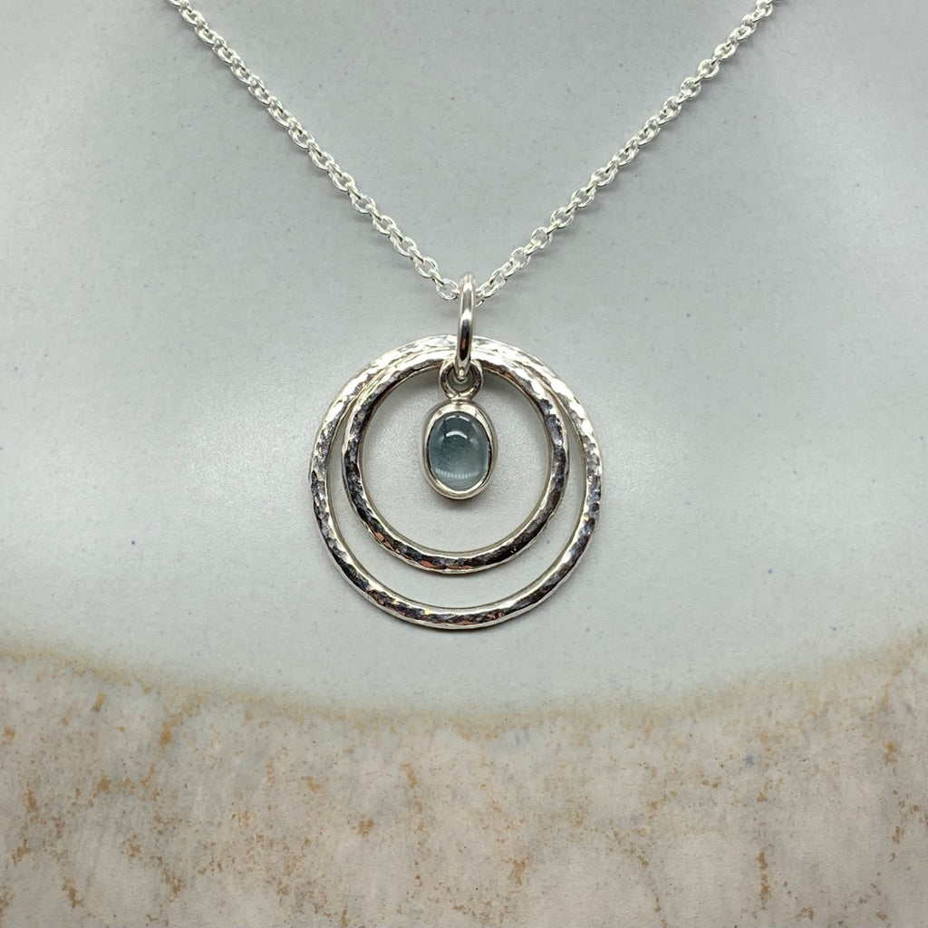 Caldera Saturno Aquamarine Pendant Necklace