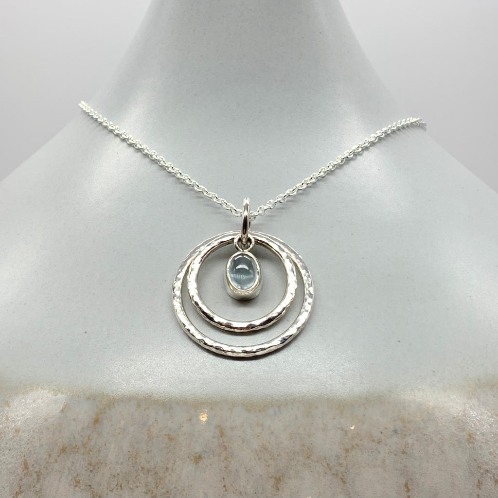 Caldera Saturno Aquamarine Pendant Necklace