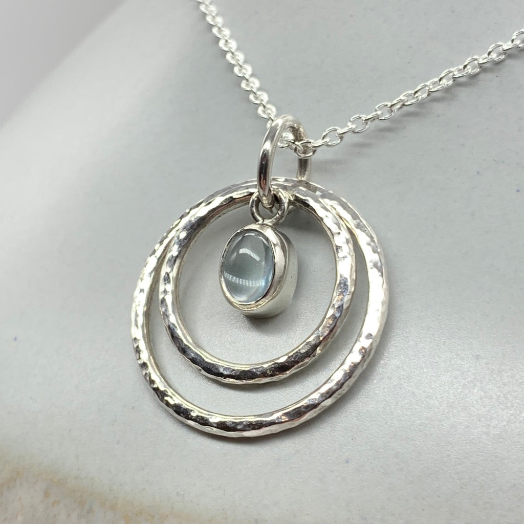 Caldera Saturno Aquamarine Pendant Necklace