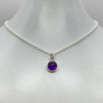 Stella Round Amethyst Cabochon Pendant Necklace