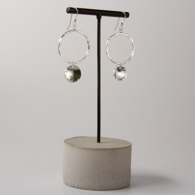 Caldera Lunelle Sonido Grande Silver Earrings