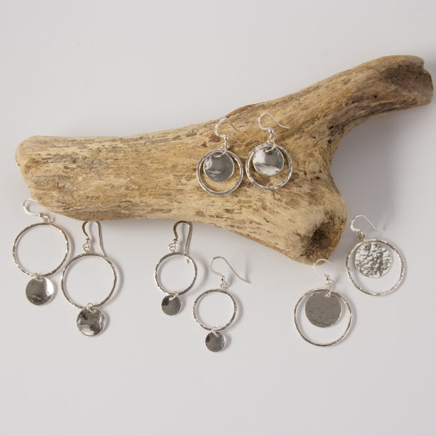 Caldera Lunelle Sonido Grande Silver Earrings