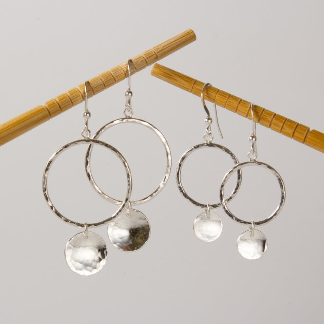 Caldera Lunelle Sonido Grande Silver Earrings