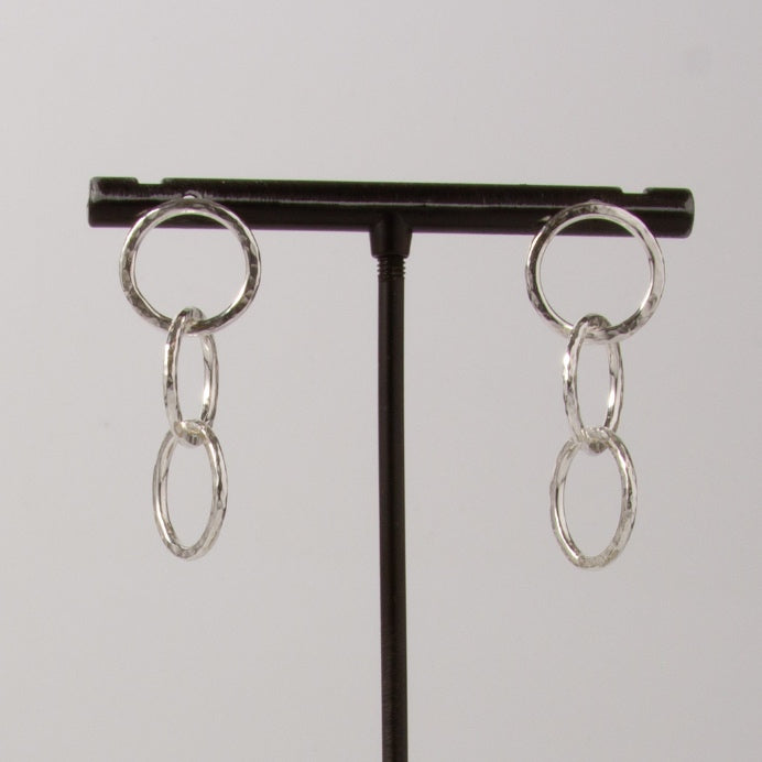 Caldera Triplo Sonido Silver Earrings