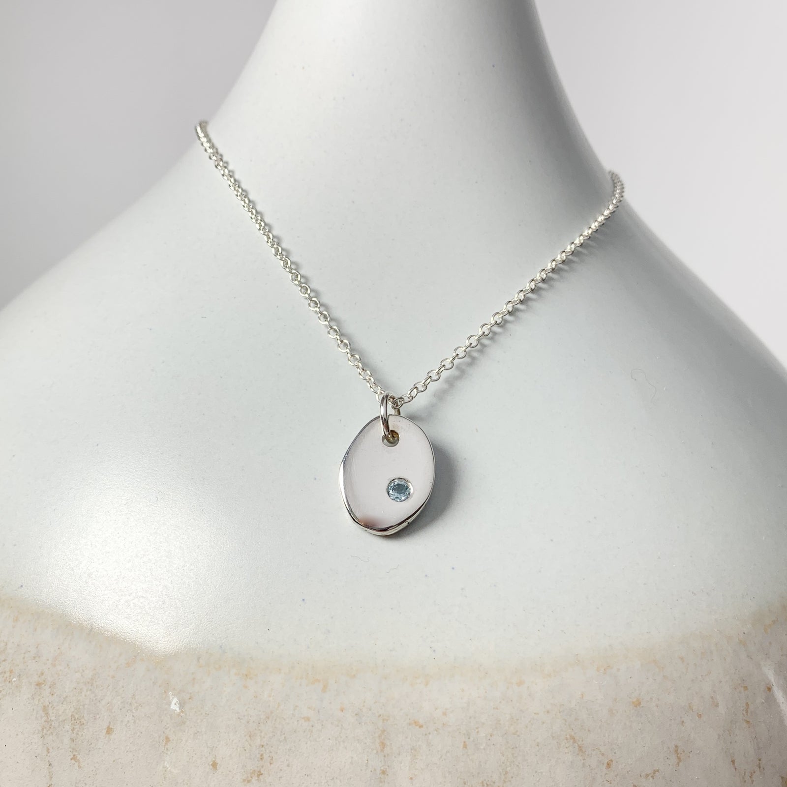 Silver Coast Charm Pendant with Sky Blue Topaz