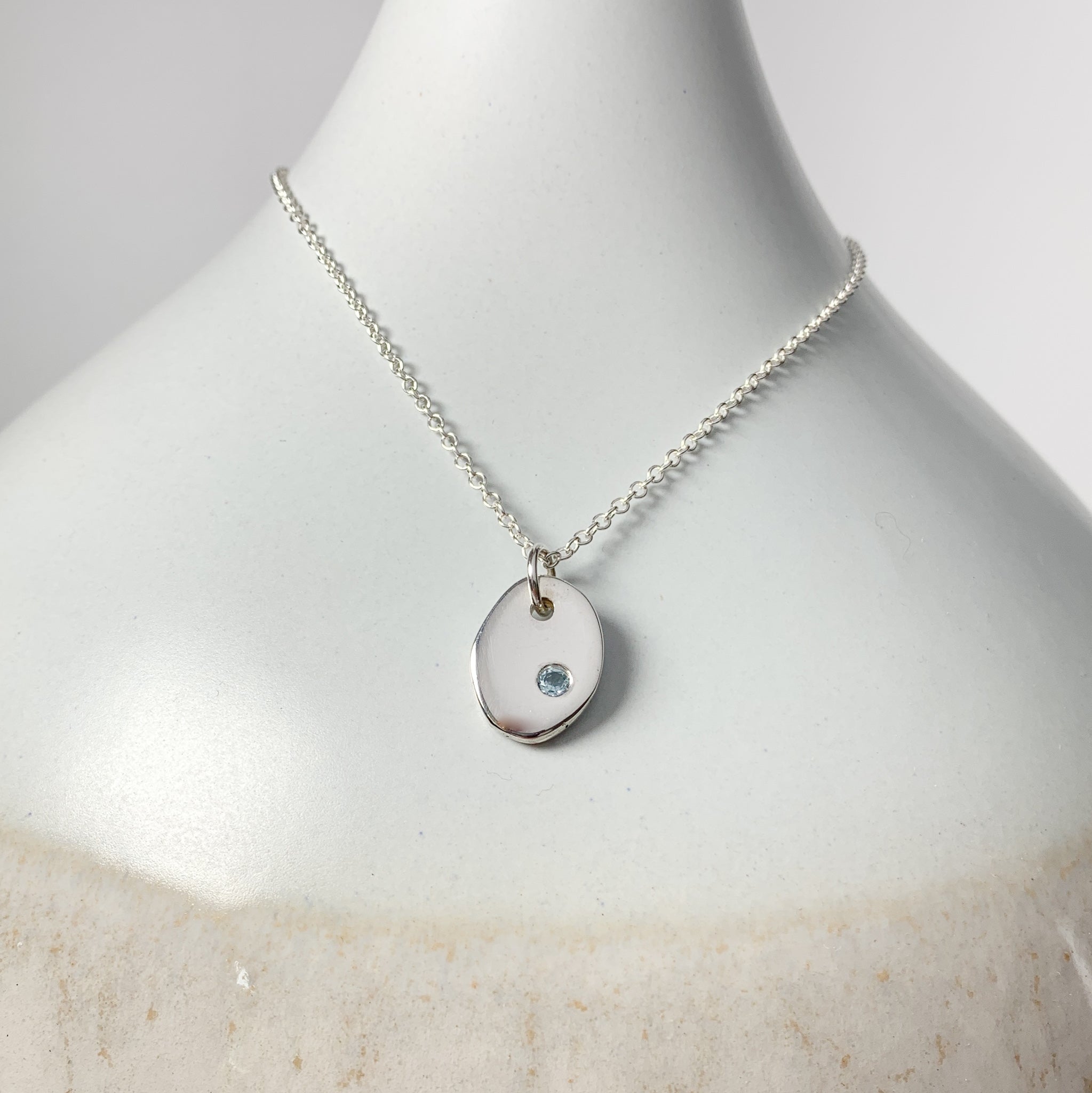 Silver Coast Charm Pendant with Sky Blue Topaz