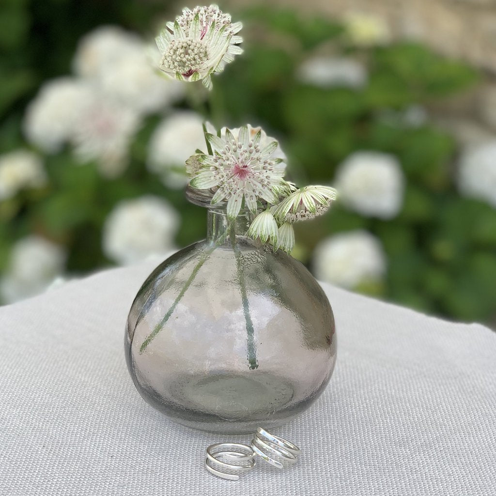 Stylish triple band boho silver ring. Handmade sterling silver spiral ring.
