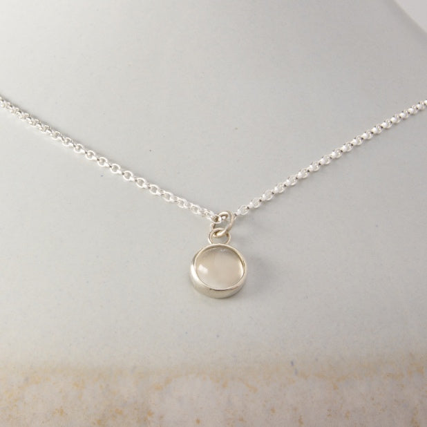 Moonstone Petit Uno Silve Pendant Necklace