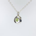 Pebble Charm Sterling Silver Peridot Pendant Necklace