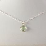 Prehnite Petit Uno Silver Pendant Necklace