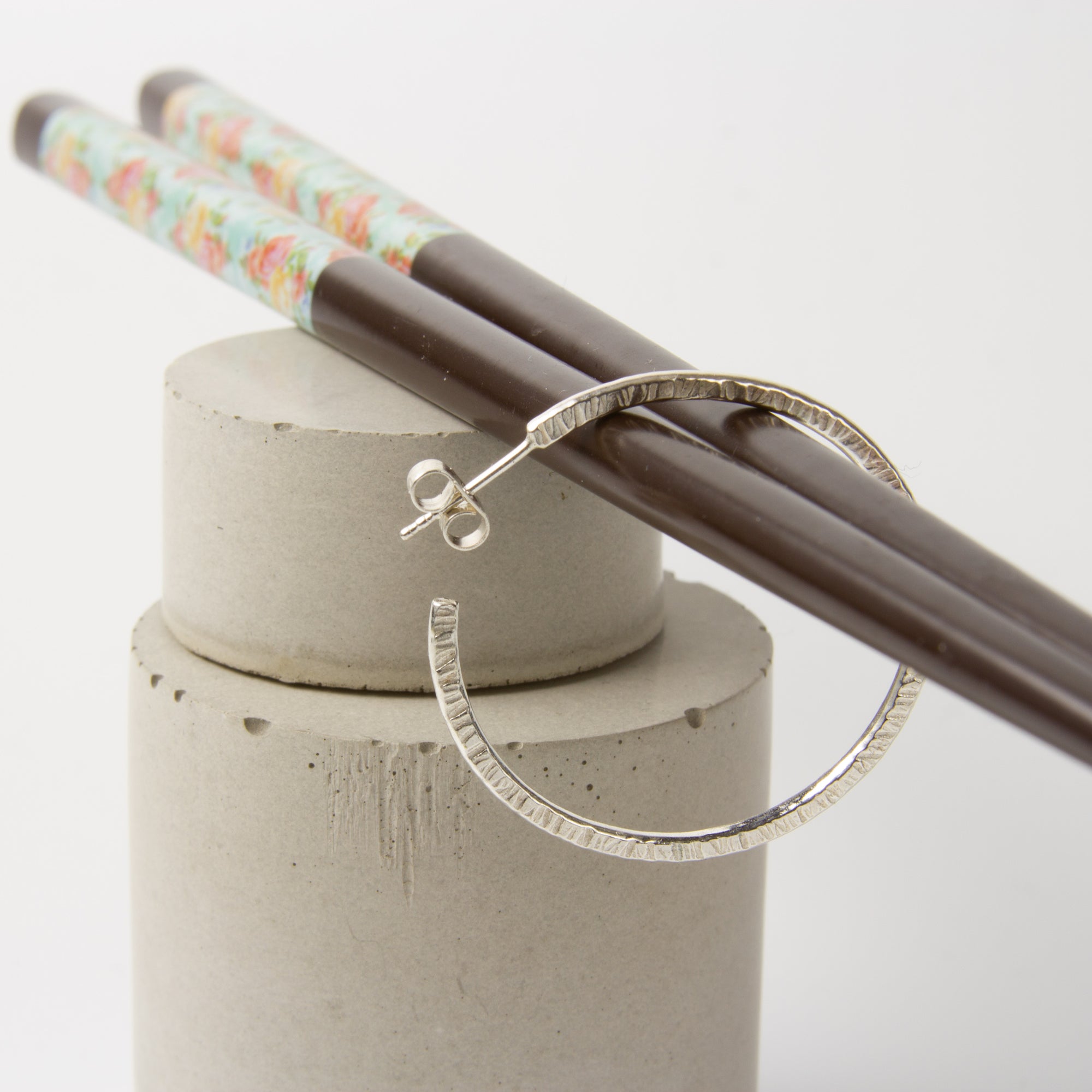 Raya handmade large silver hoop earrings