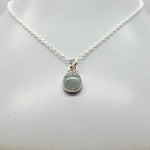 Stella Milky Aquamarine Pendant Necklace Face On-Flat